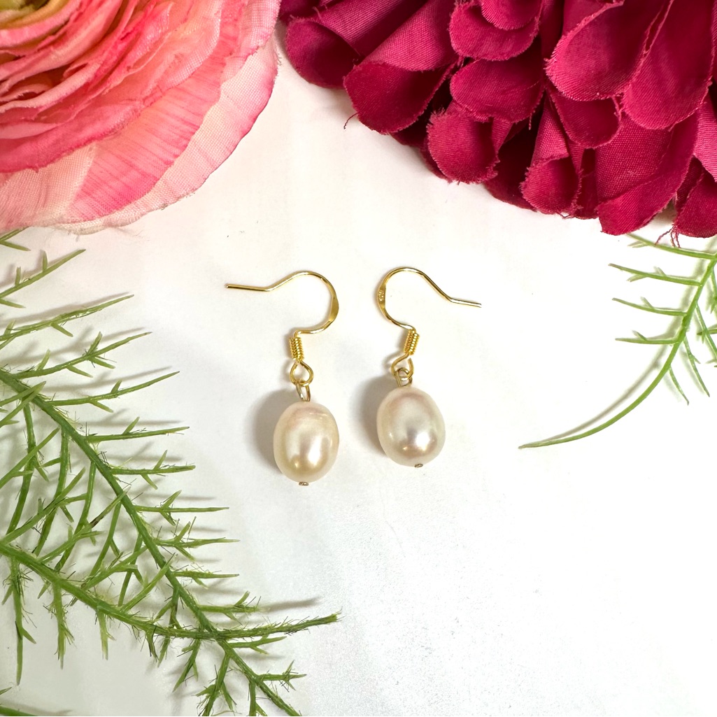 Newfreshwater Pearl Dangling Earrings - 925